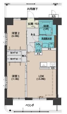 リリーヴィレッジGRACE(2LDK/2階)の間取り写真