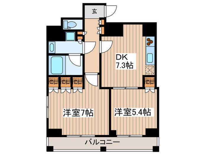 エスティメゾン中野(2DK/10階)の間取り写真