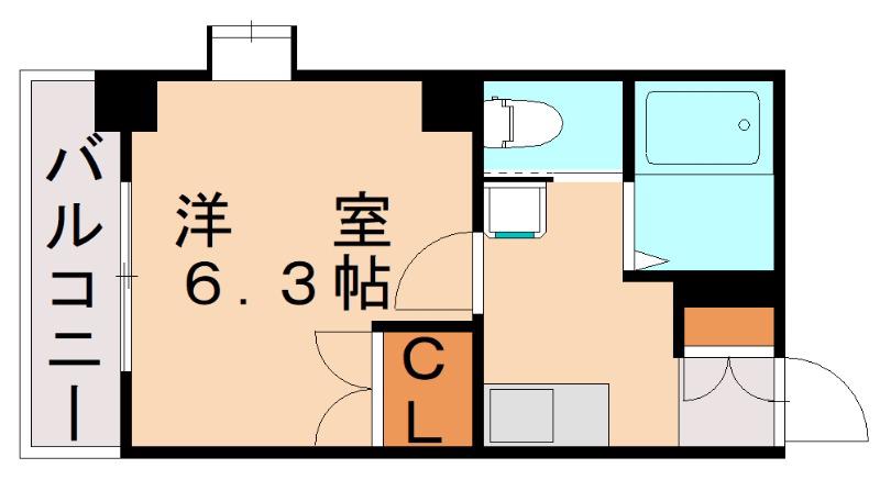 ヨークス本城(1K/2階)の間取り写真