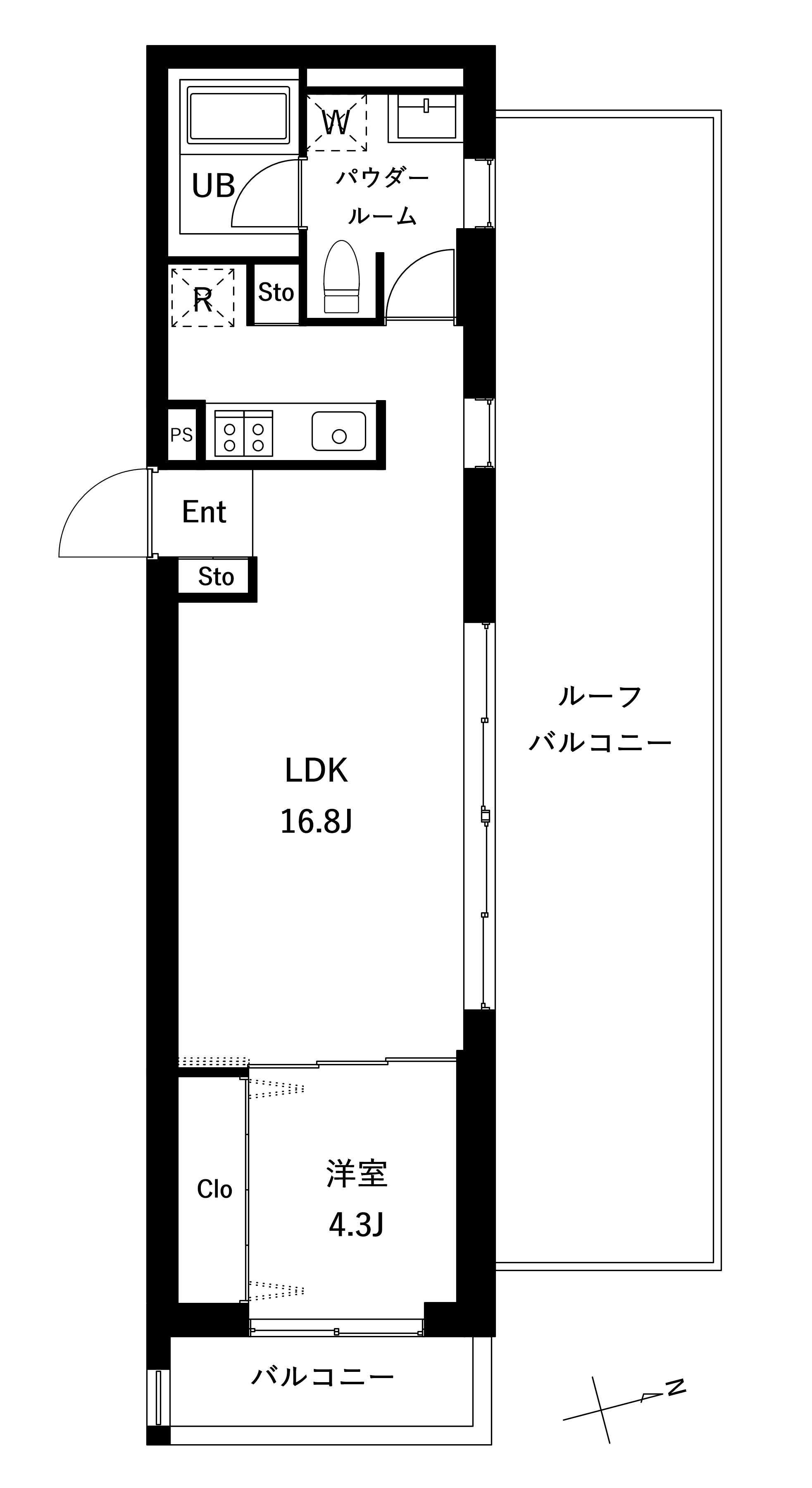 パストラーレ豊玉(1LDK/4階)の間取り写真