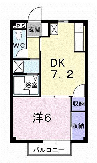 ボヌ-ルAI(1DK/2階)の間取り写真