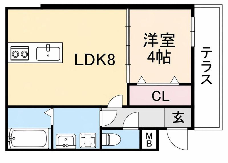 ウィンドヒル御殿山II(1DK/3階)の間取り写真