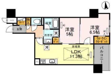 IBC RESIDENCE ウエスト(2LDK/4階)の間取り写真