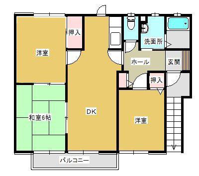 ディアスU(3LDK/1階)の間取り写真