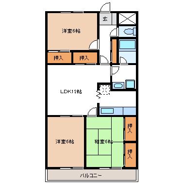 パークトモエ・7(3LDK/3階)の間取り写真