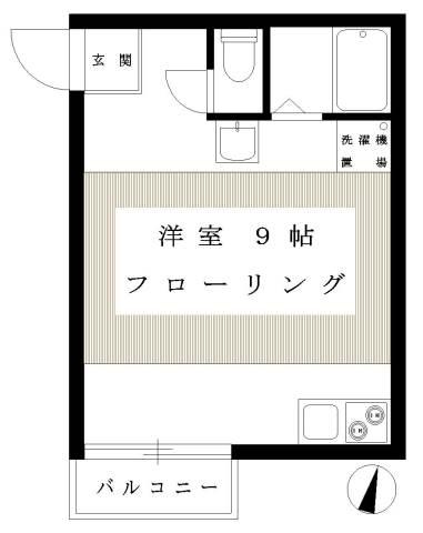 B-FLAT(ワンルーム/3階)の間取り写真