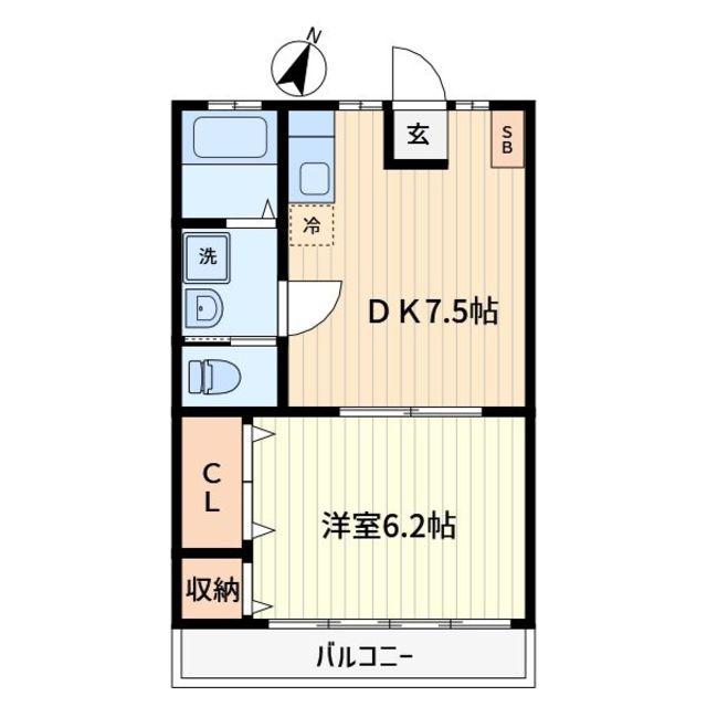 春栄コーポ(1DK/2階)の間取り写真