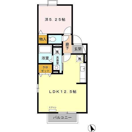 ソレーユ西船(1LDK/1階)の間取り写真