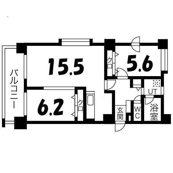 ノヴァ東札幌(2LDK/11階)の間取り写真
