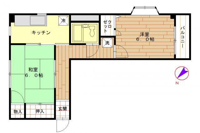 栗原ビル(2K/3階)の間取り写真
