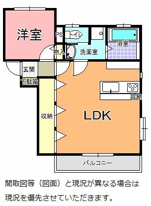SUN CITY(1LDK/1階)の間取り写真