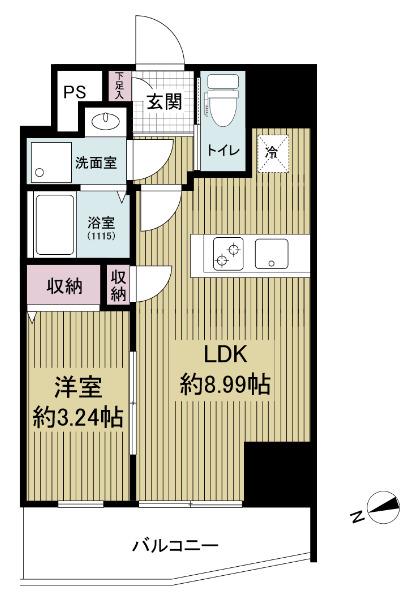 ARTIZA西長堀(1LDK/8階)の間取り写真