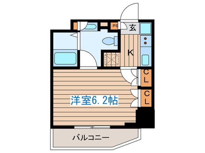 レジディア笹塚II(1K/6階)の間取り写真
