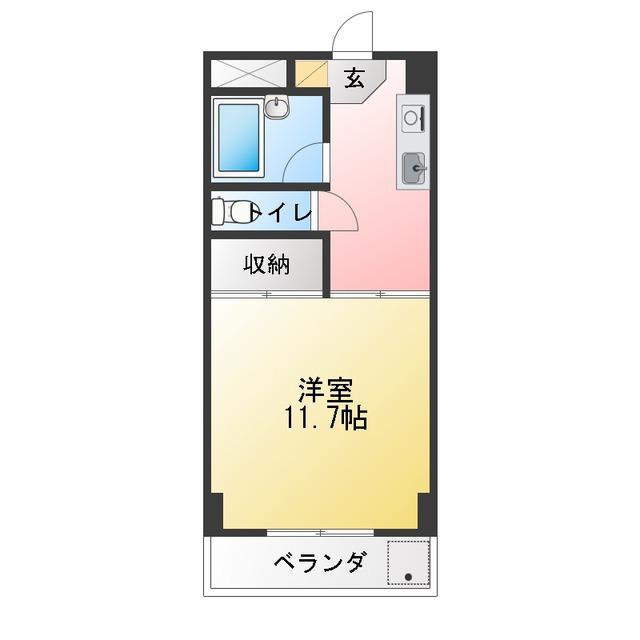 グランビュー綱島西(1K/1階)の間取り写真