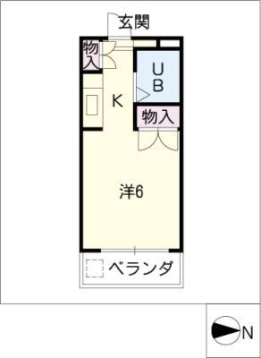 クオリシティ山手(ワンルーム/3階)の間取り写真