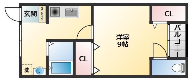 藤井寺大発マンション(1K/1階)の間取り写真