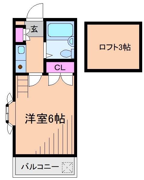 芙蓉ハイツ(1K/2階)の間取り写真