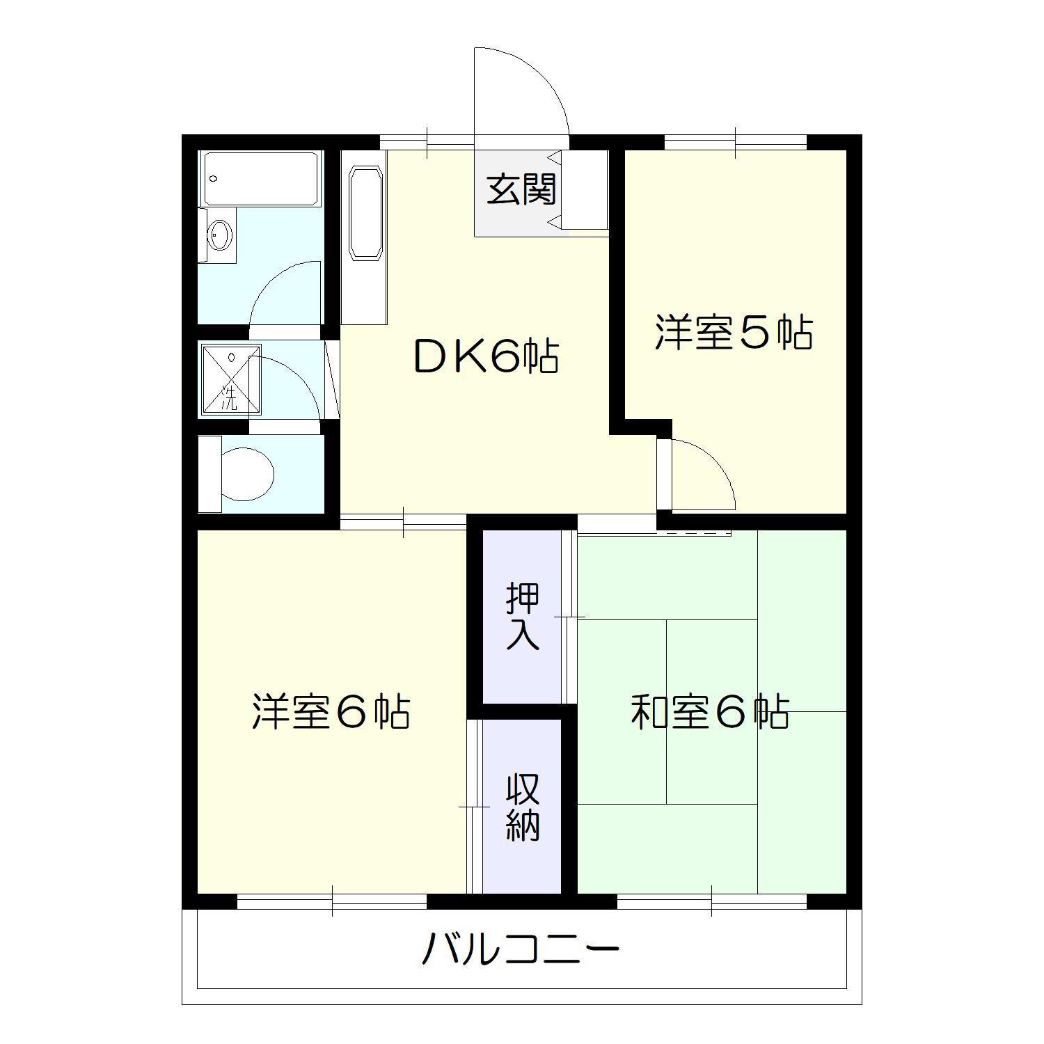 メゾンかさはら(3DK/3階)の間取り写真