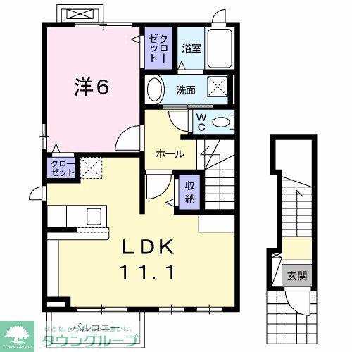グローヴIX(1LDK/2階)の間取り写真