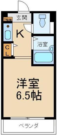 ブルグリンコート香里園(1K/4階)の間取り写真