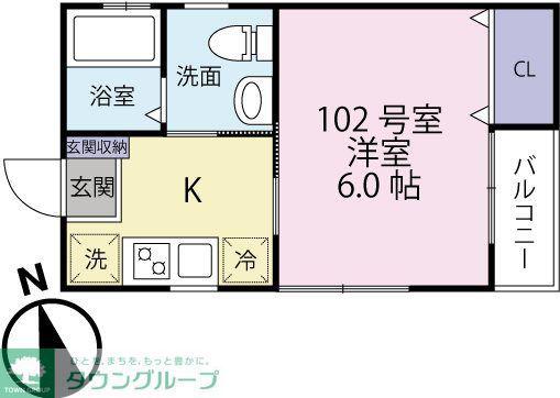 ノンナ ティー(1K/1階)の間取り写真