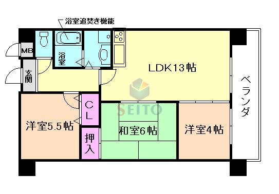 パークサイド前田2号館(3LDK/3階)の間取り写真