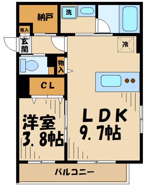 レミオ橋本(1LDK/2階)の間取り写真