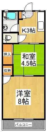 KEハイム(2K/1階)の間取り写真