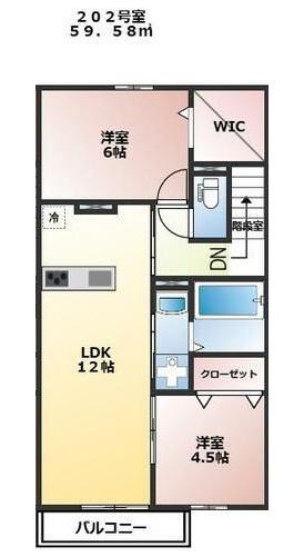 タウンヒル(2LDK/2階)の間取り写真