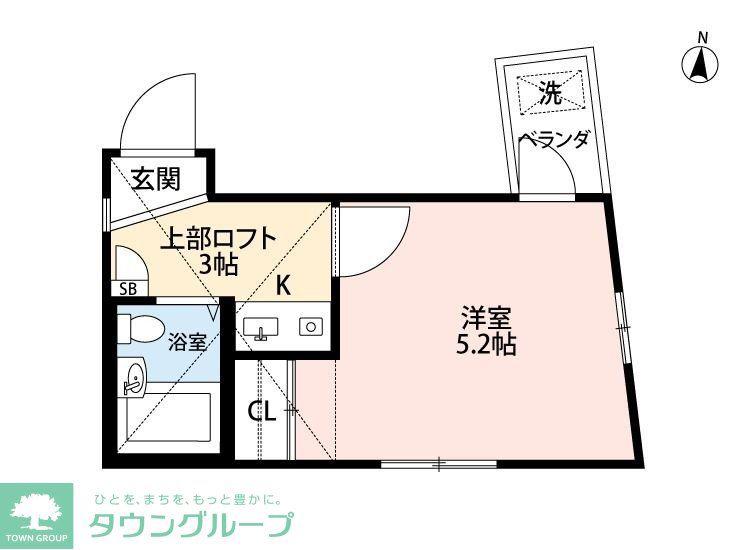 メゾーネ平和台B棟(ワンルーム/2階)の間取り写真