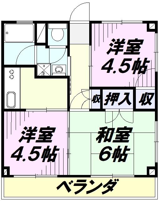 農住メゾン霞(3K/3階)の間取り写真