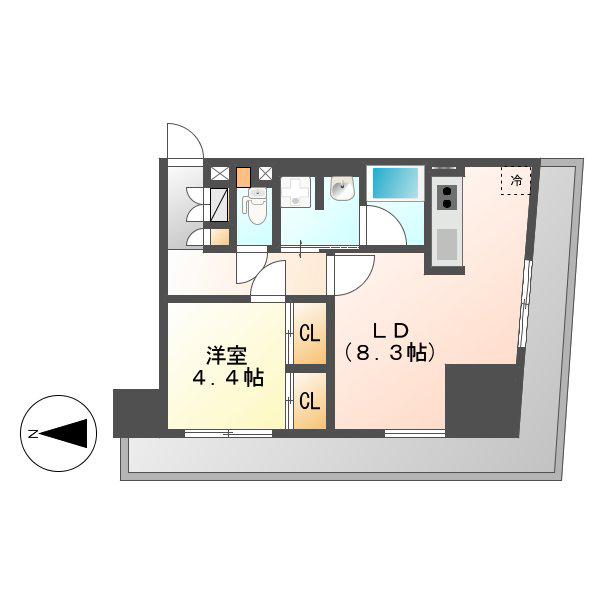 CORNES HOUSE NAGOYA(1LDK/3階)の間取り写真