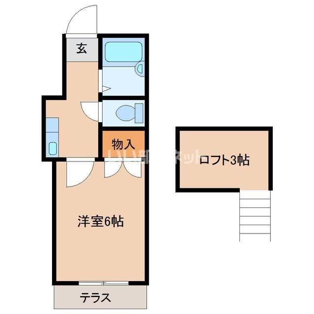 グランデコ・UNO花津留(1SK/1階)の間取り写真
