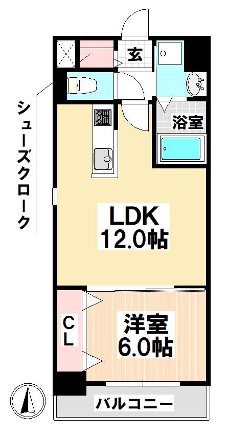 パルテンツア2(1LDK/4階)の間取り写真