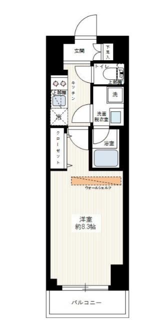 ブライズ亀戸DUE(1K/4階)の間取り写真