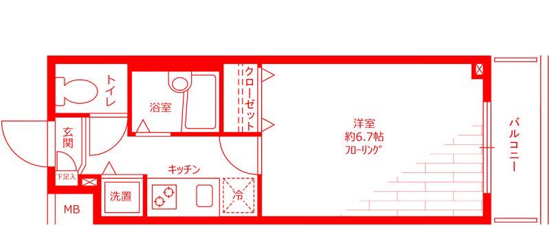 トーシンフェニックス新横濱イクシール(1K/10階)の間取り写真
