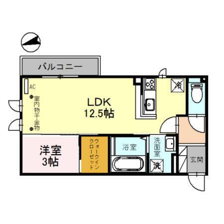 セリリアII(1LDK/2階)の間取り写真