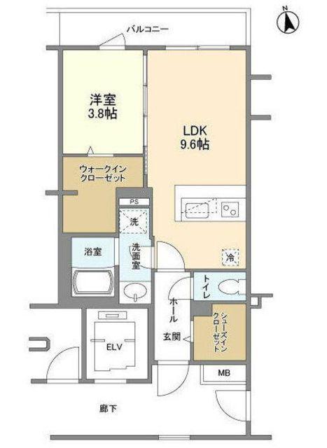 西麻布SBMマンション(1LDK/2階)の間取り写真