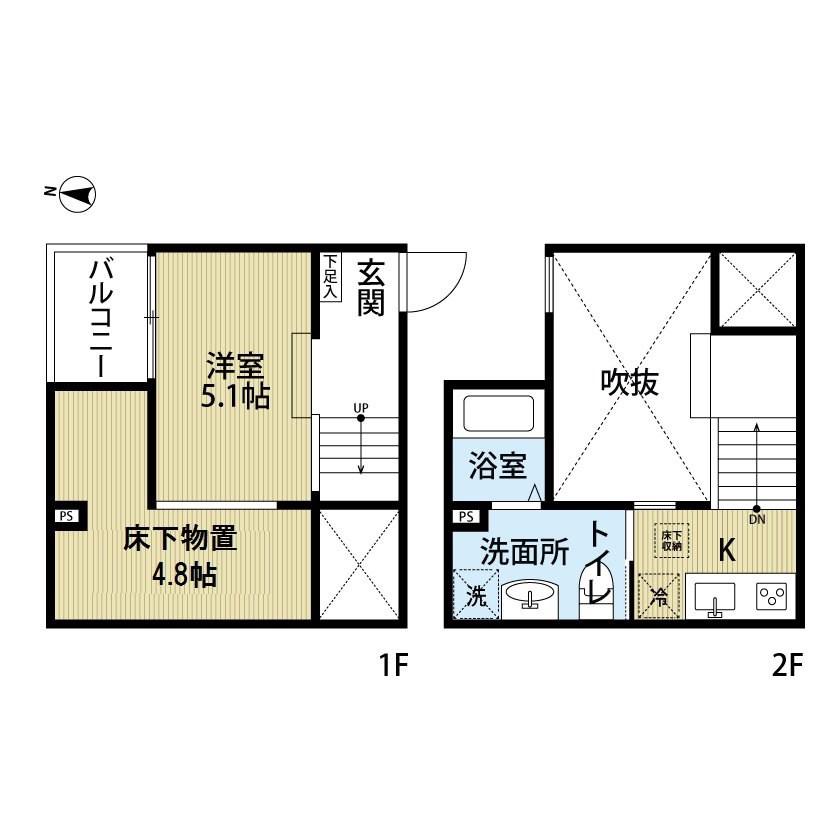 アーバンレックス名古屋南(1K/2階)の間取り写真
