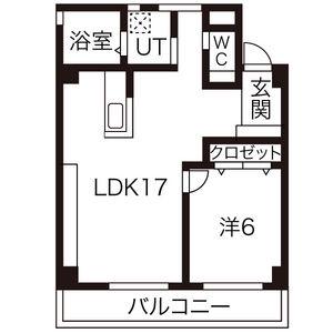 信和元町ハウス(1LDK/2階)の間取り写真