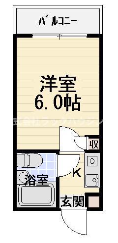 ハッピーNY(1K/3階)の間取り写真