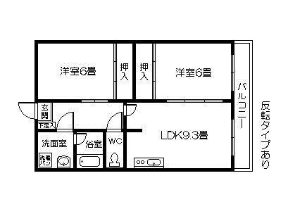アモールヒル(2LDK/1階)の間取り写真