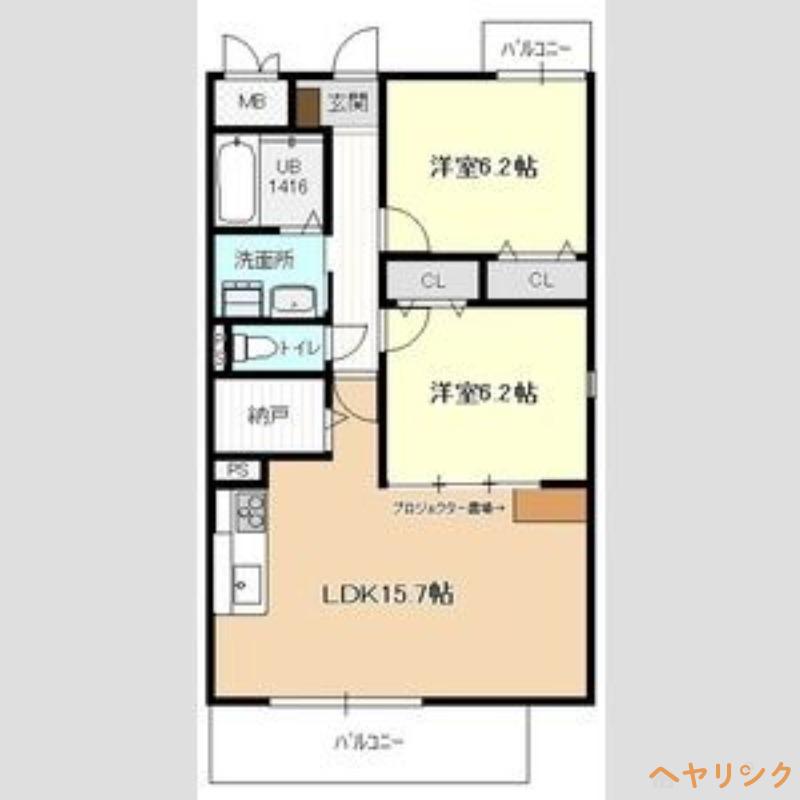 アージュドール(2LDK/2階)の間取り写真