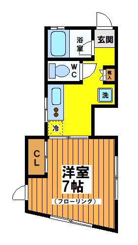 片山ハウス(1K/1階)の間取り写真