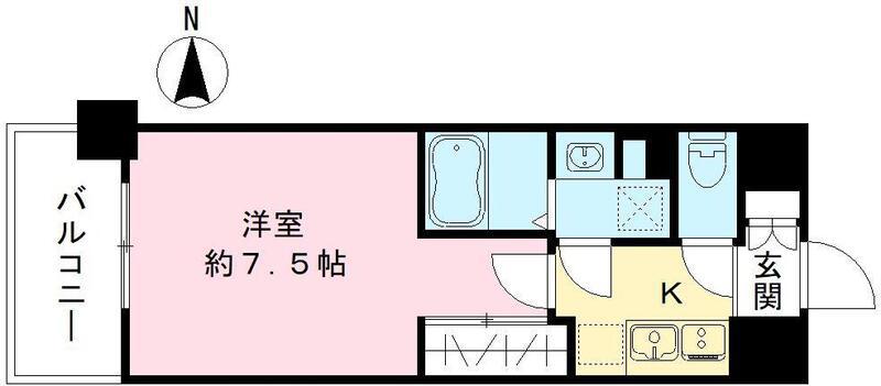 THE GARNET SUITE RESIDENCE 西七条(1K/3階)の間取り写真