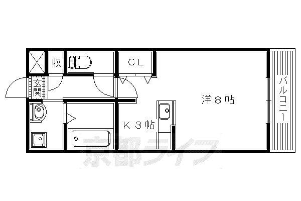 グランシャリオ長尾I(1K/2階)の間取り写真