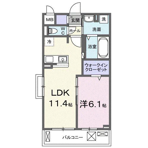 ラミリス(1LDK/3階)の間取り写真