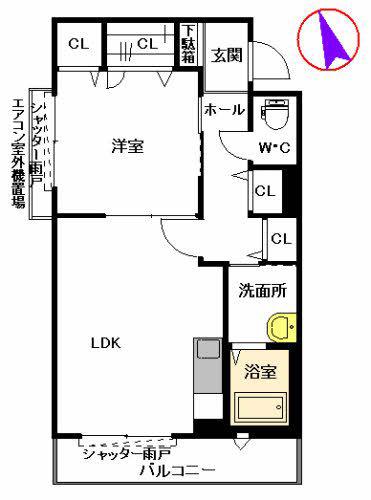 マ・ドマール宰都 A棟(1LDK/3階)の間取り写真