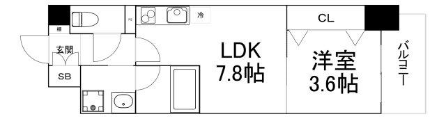 グランツ鶴見(1LDK/5階)の間取り写真