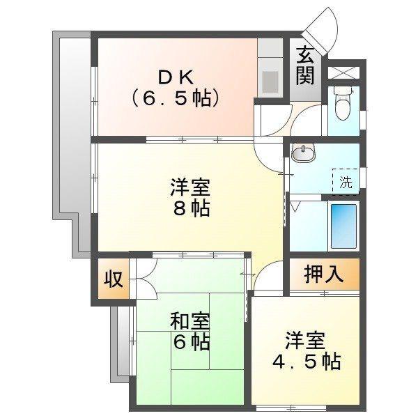 金屋レッツ(3DK/1階)の間取り写真